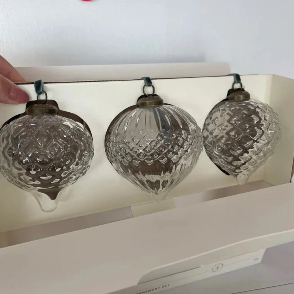 Hearth & Hand Glass‎ Ornament Trio - Clear